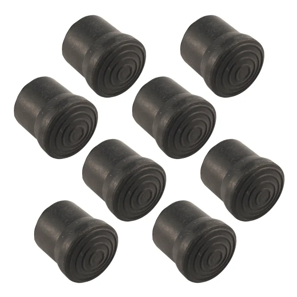 Rubber Chair Tip 8 Piece Bundle - Black