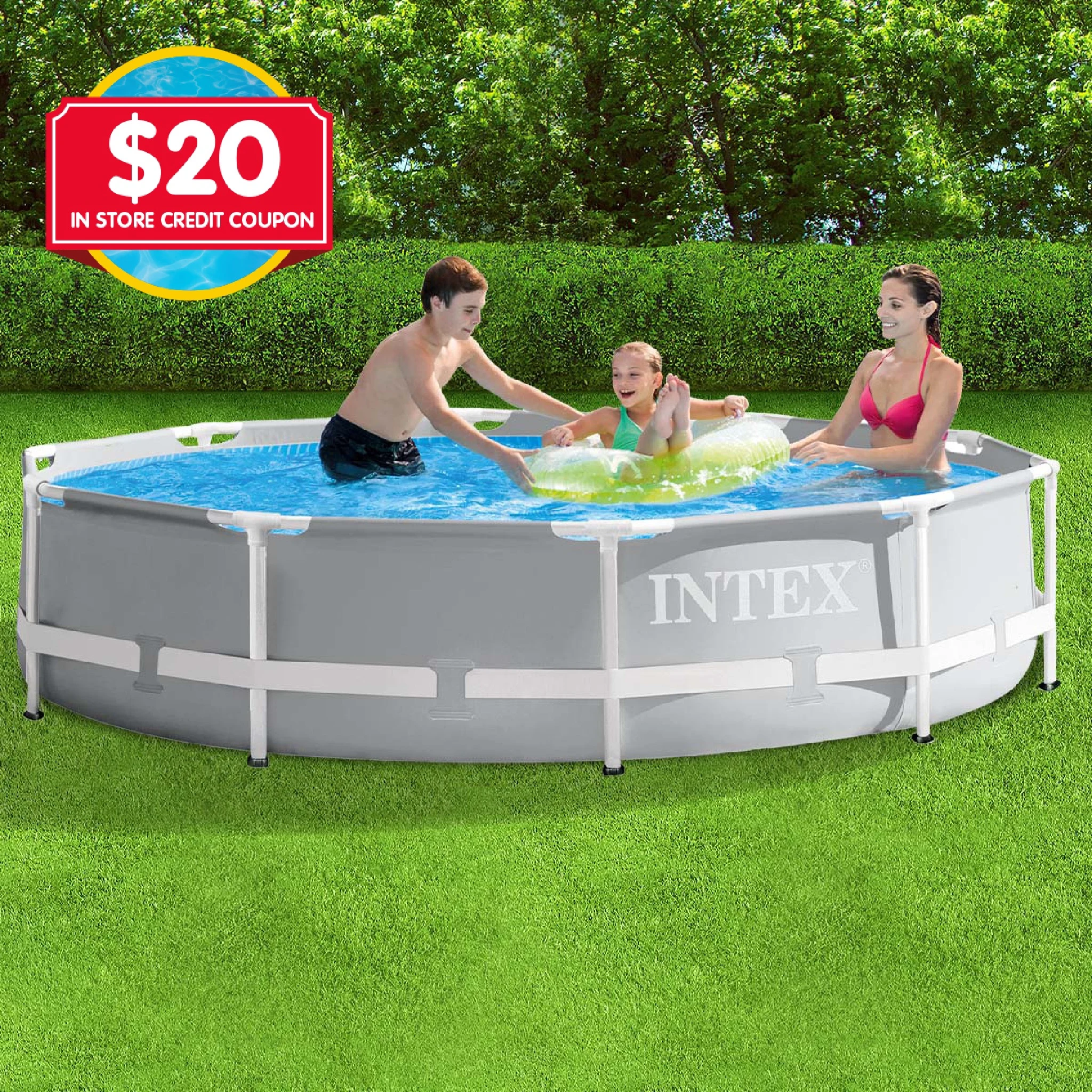 Intex Prism Frame Pool Round 10ft with $20 In Store Credit Coupon