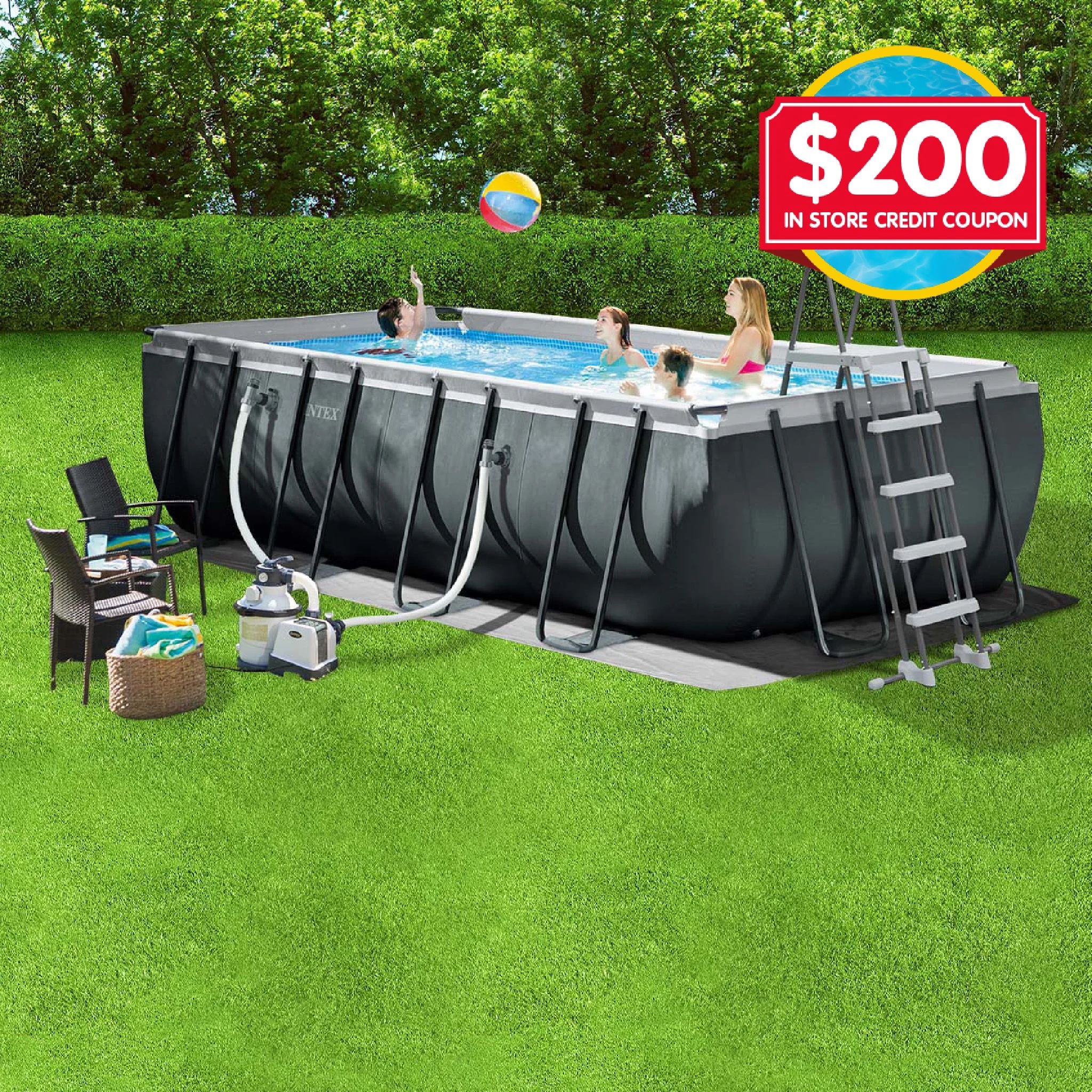 Intex Ultra XTR Frame Pool Rectangular 18ft with $200 In Store Credit Coupon