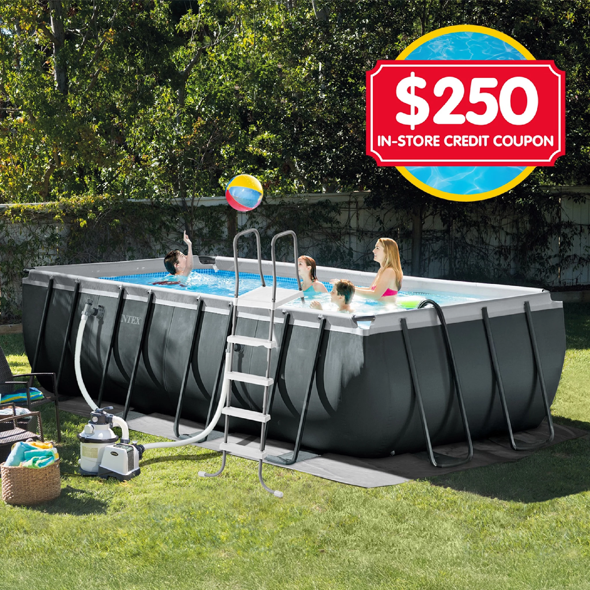Intex Ultra XTR Frame Pool Rectangular 18ft with $250 In Store Credit Coupon