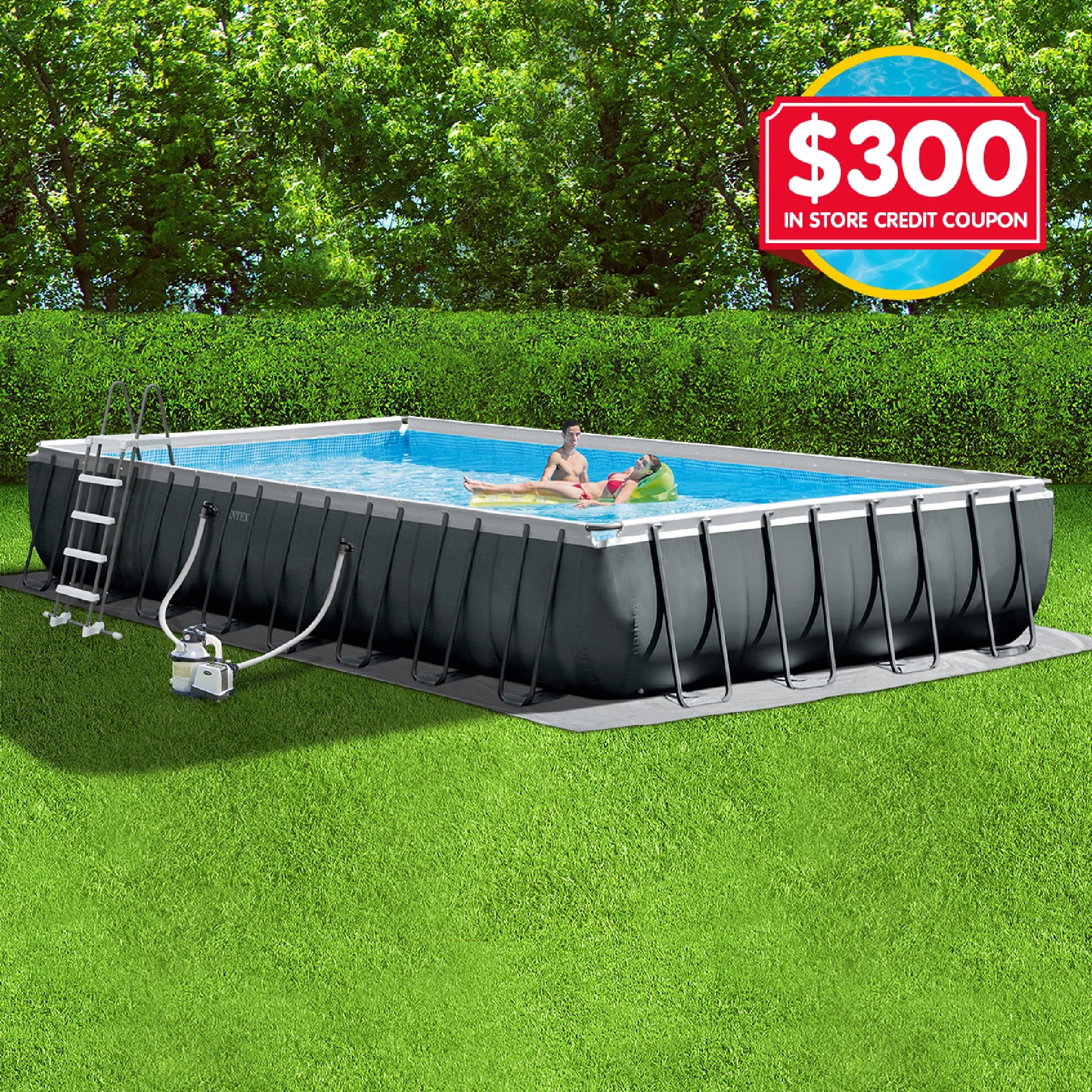 Intex Ultra XTR Frame Pool Rectangular 32ft with $300 In Store Credit Coupon