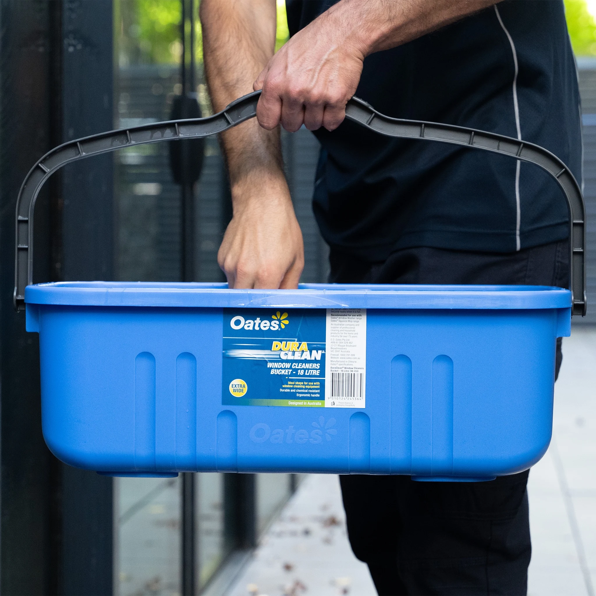 Duraclean Flat Mop Window Cleaning Bucket 18L Blue