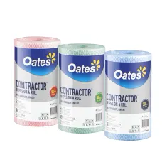 Oates Contractor Extra Thick Wipes 90 Roll Blue