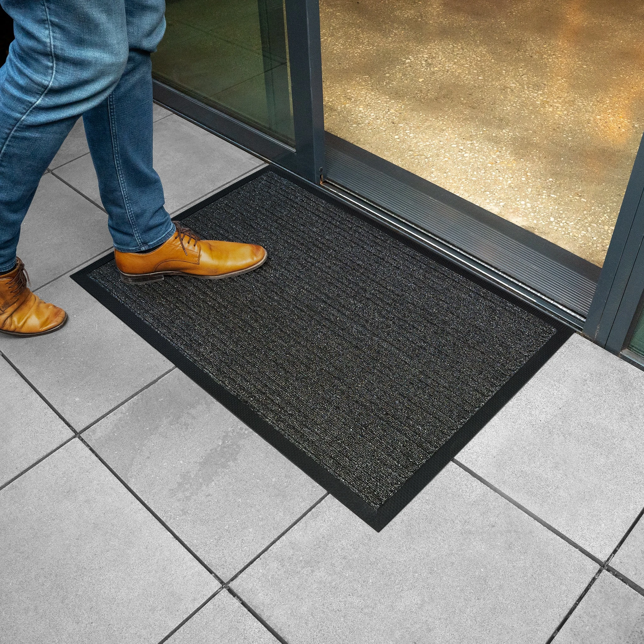 Clark Rubber Ribbed Rubber Backed Indoor/Outdoor Mat 40cm x 70cm