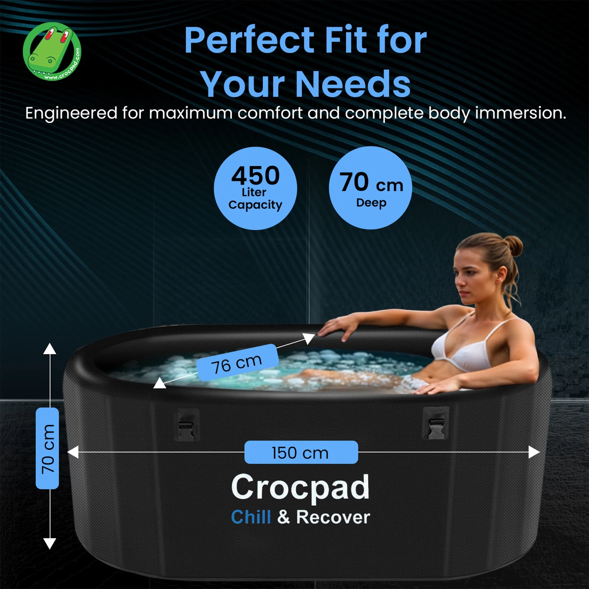 Crocpad Large Inflatable Pro Ice Bath