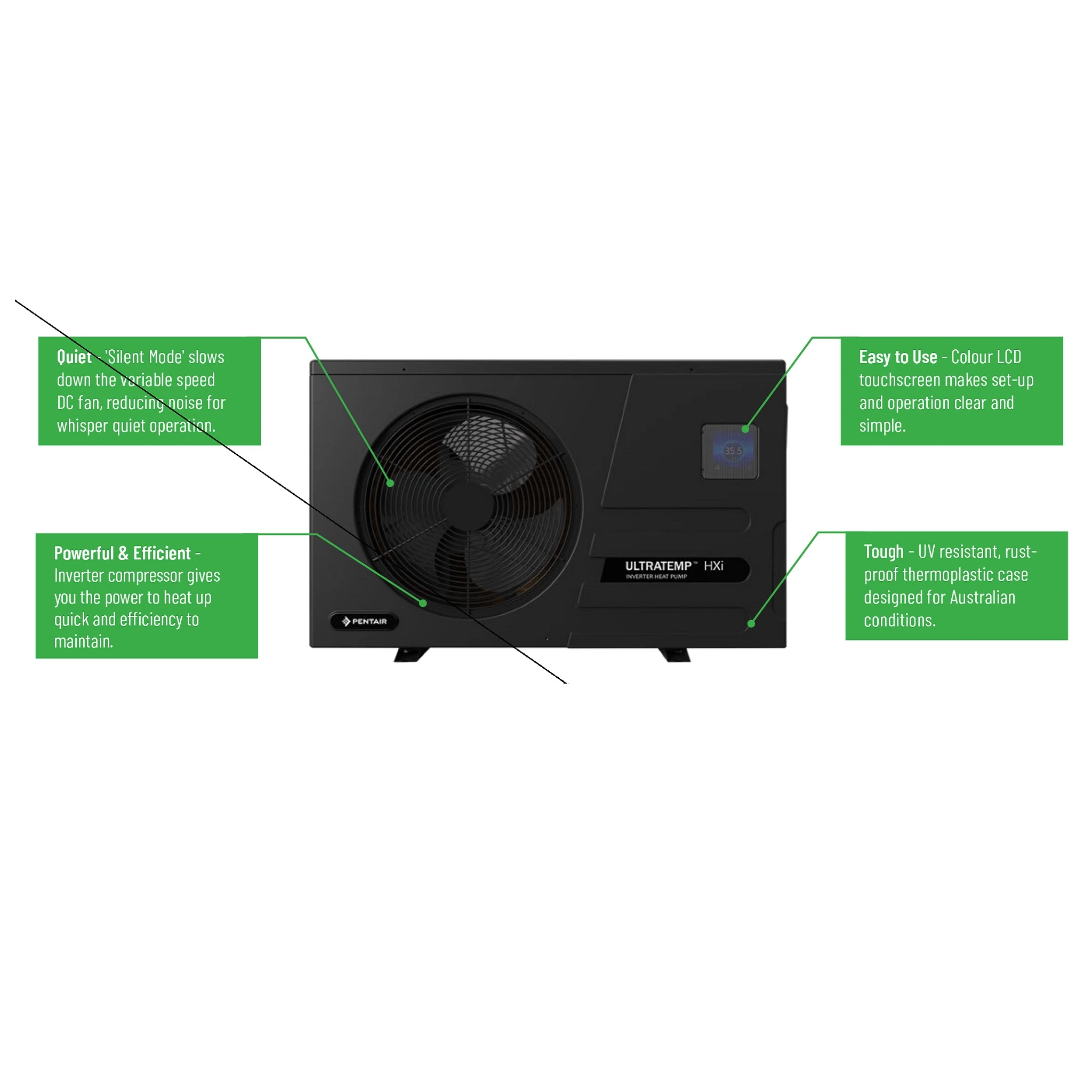 Pentair UltraTemp HXi Inverter Pool Heat Pump 12kW