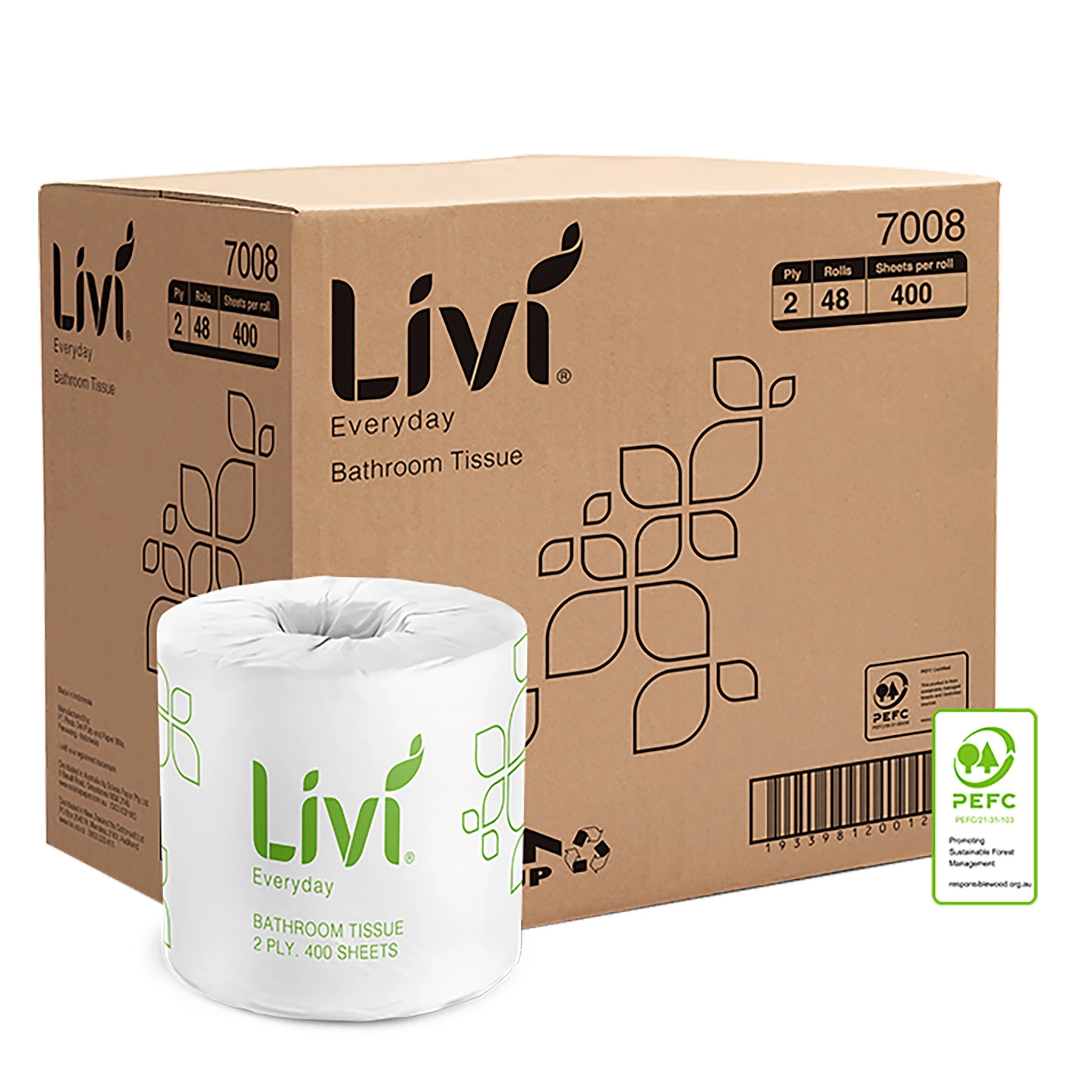 Livi Everyday Basics Toilet Tissue 2 Ply 400 Sheets 48pk