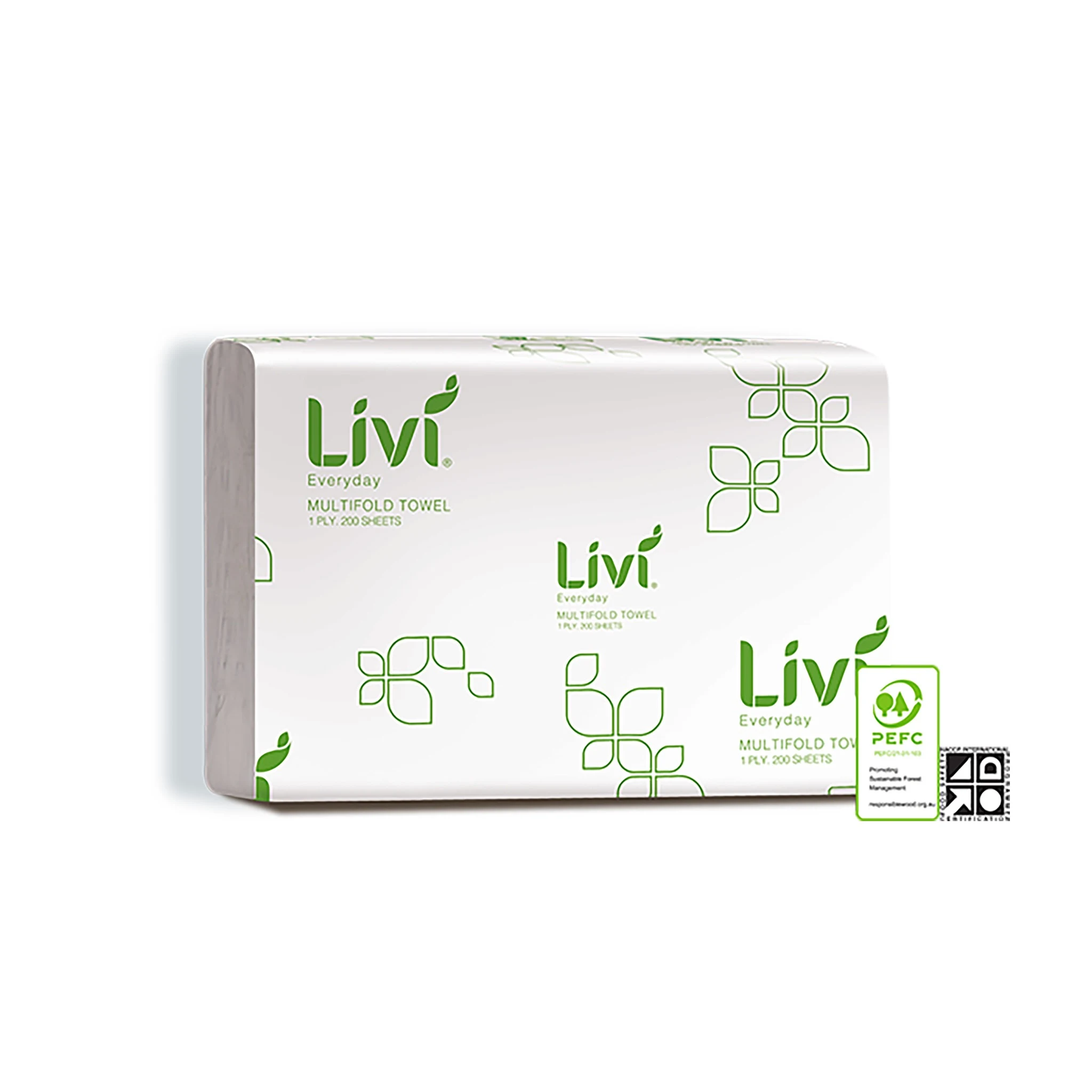 Livi Everyday Basics Multifold Hand Towel 1 Ply 200 Sheets 20pk
