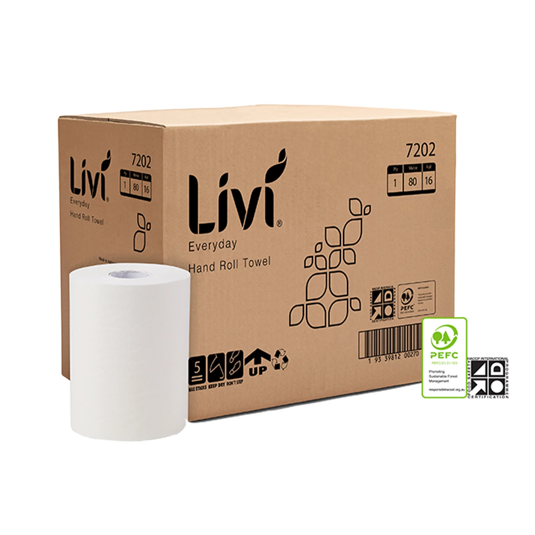 Livi Everyday Roll Hand Towel 1 Ply 80M 16pk