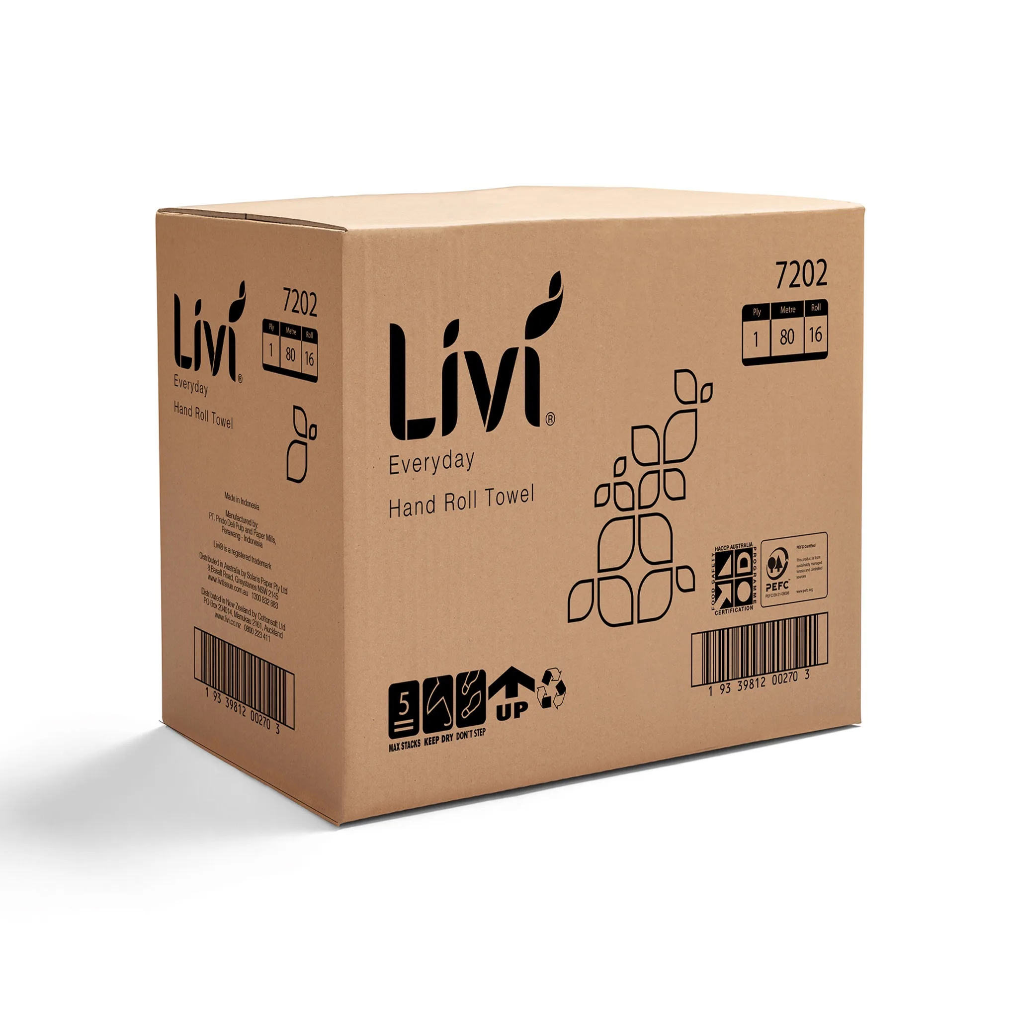 Livi Everyday Roll Hand Towel 1 Ply 80M 16pk
