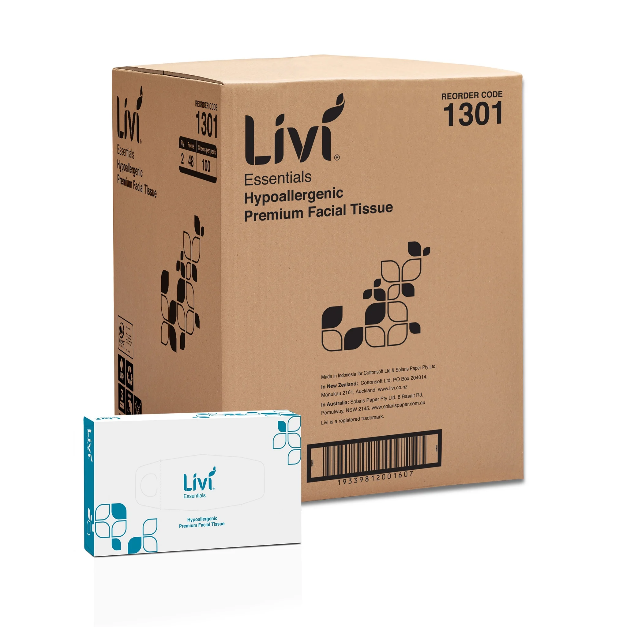 Livi Essentials Facial Tissue 2 Ply 100 Sheets 48pk