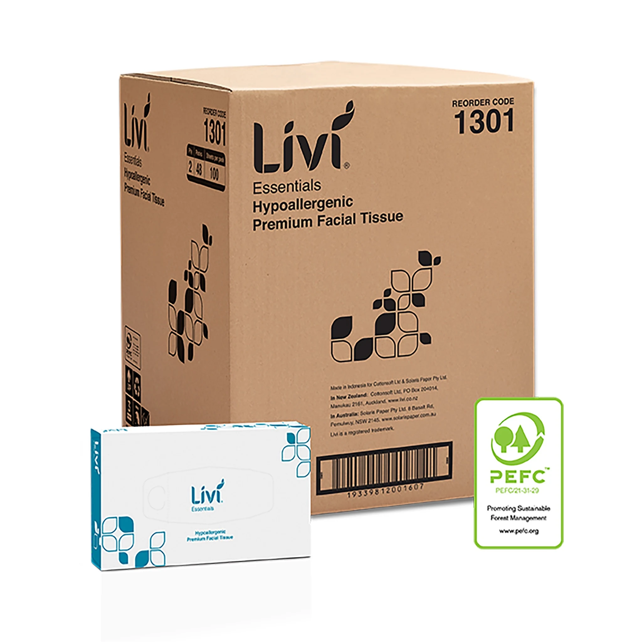 Livi Essentials Facial Tissue 2 Ply 100 Sheets 48pk