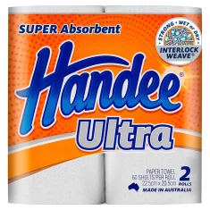 Handee Ultra Kitchen Towel 2 Ply 60 Sheets Double Pack 6pk