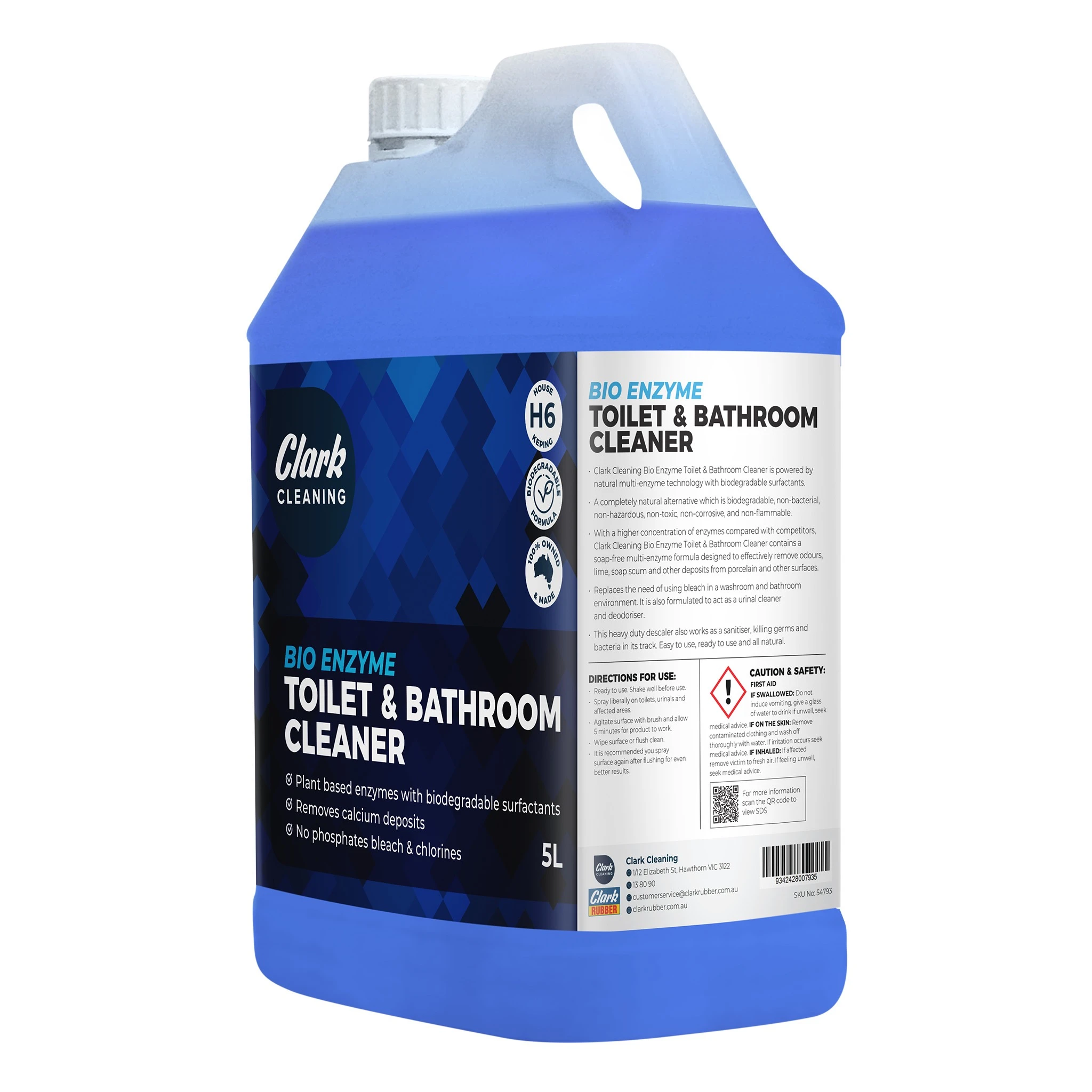 Clark Cleaning Bio Enzyme Toilet and Bathroom Cleaner 5L
