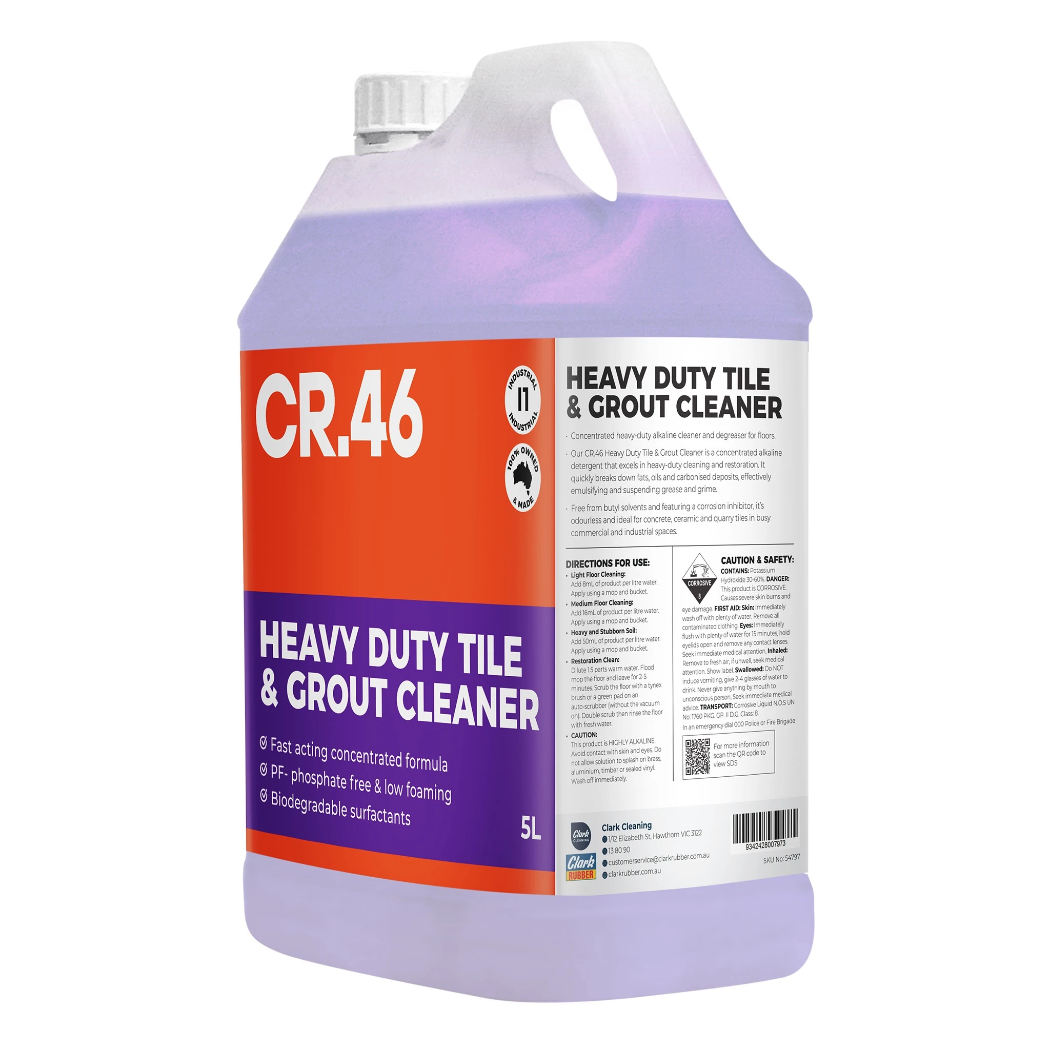 CR.46 Heavy Duty Tile and Grout Cleaner 5L