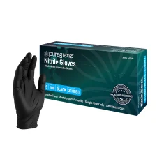Puregiene Black Nitrile Powder Free Gloves 100pk Medium