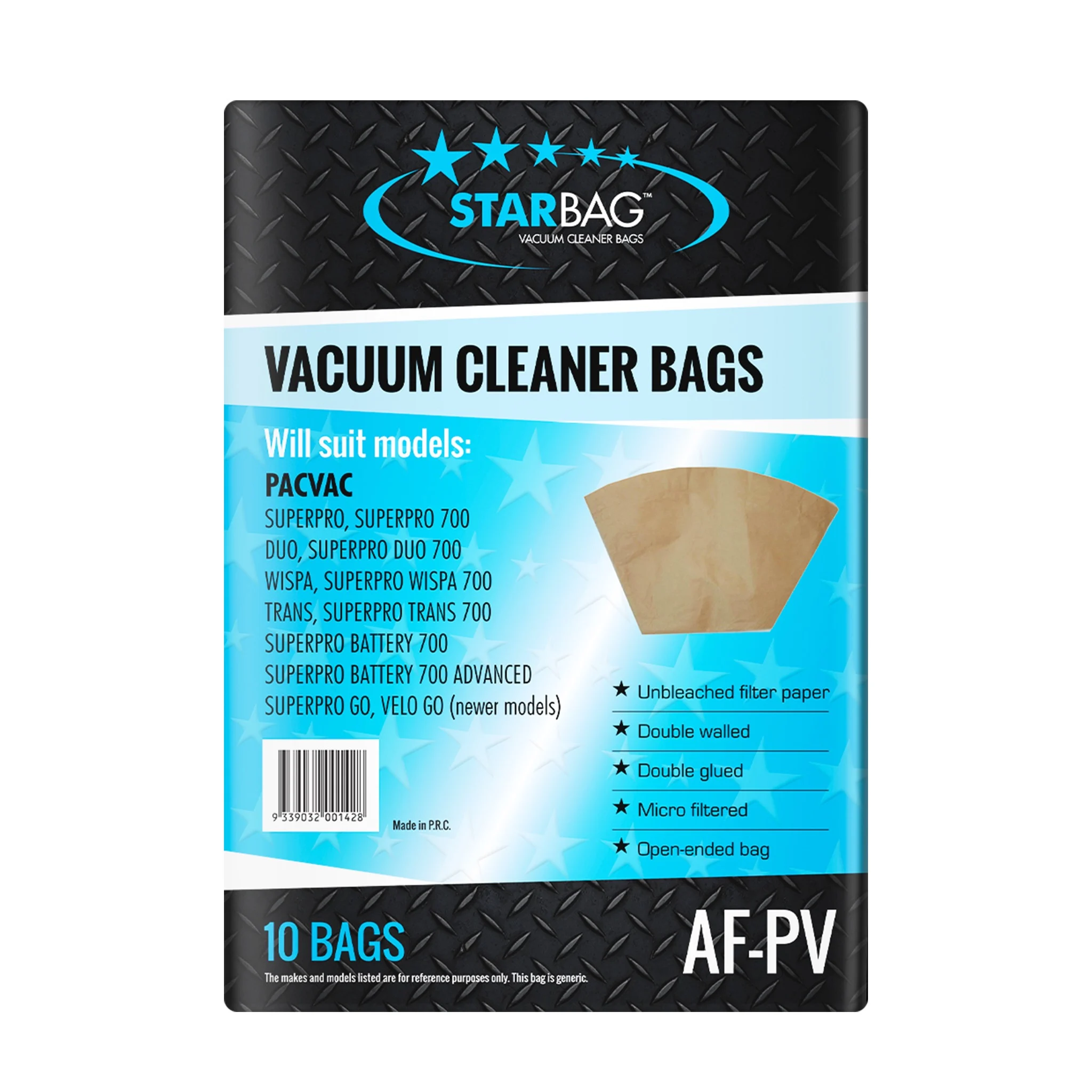 Starbag AF-PV Paper Vacuum Cleaner Bag 10pk
