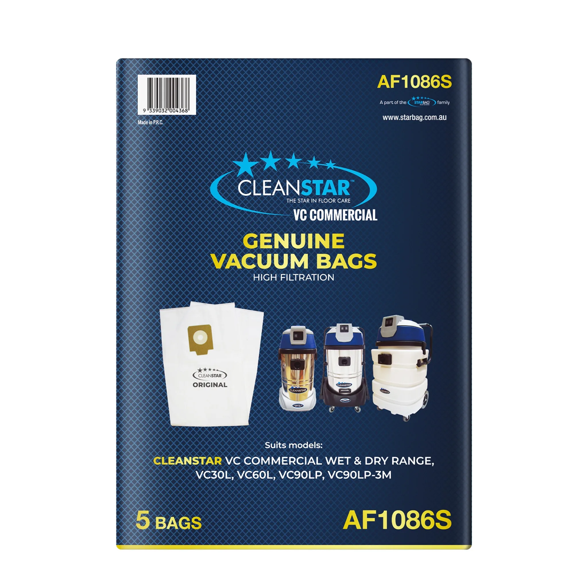Starbag AF1086S Synthetic Vacuum Cleaner Bag 10pk