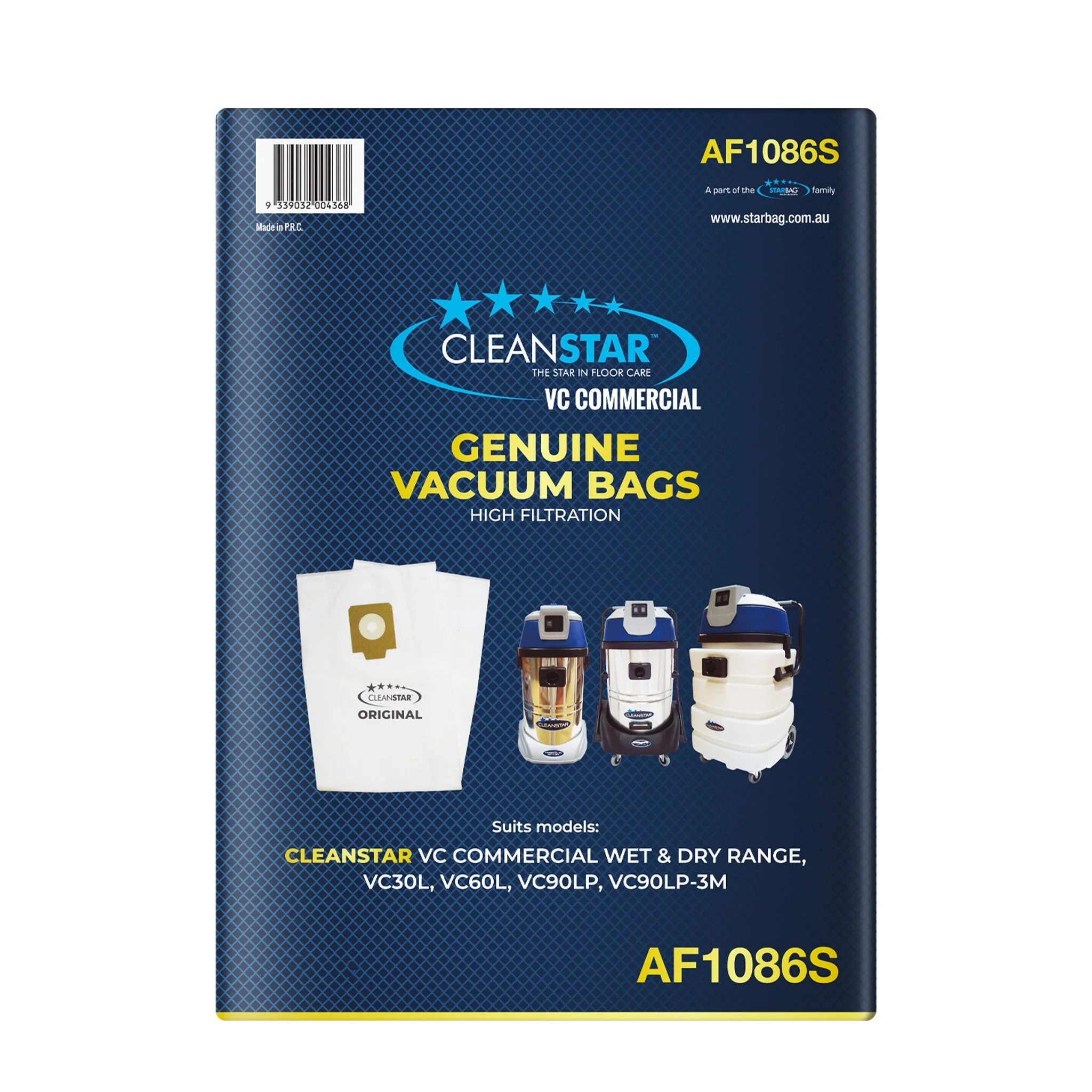 Starbag AF1086S Synthetic Vacuum Cleaner Bag 5pk