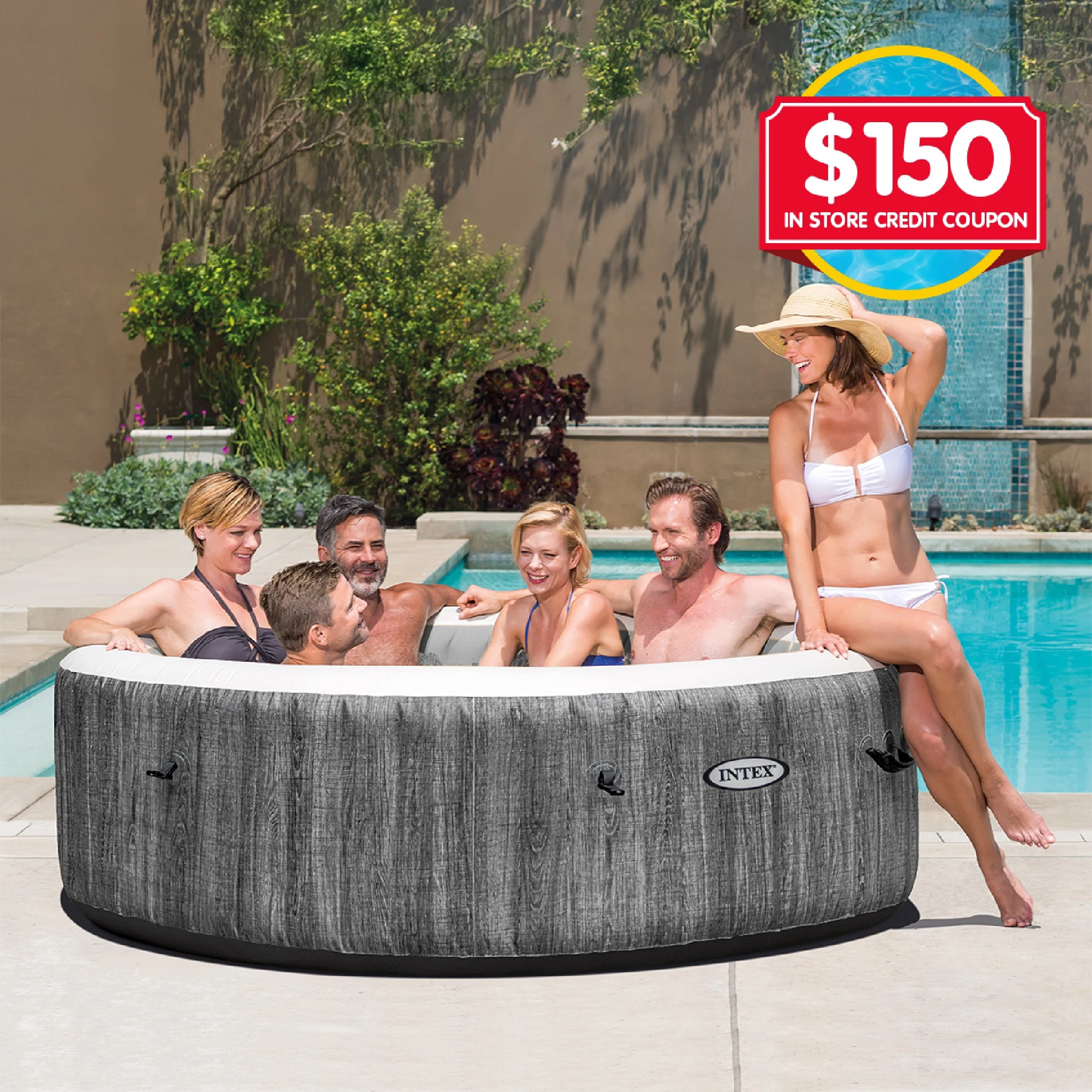 Intex Purespa Greywood Deluxe Spa with $150 In Store Credit Coupon