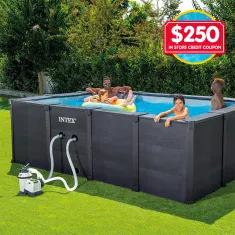 Intex Graphite Panel Pool Rectangular 13ft with $250 In Store Credit Coupon