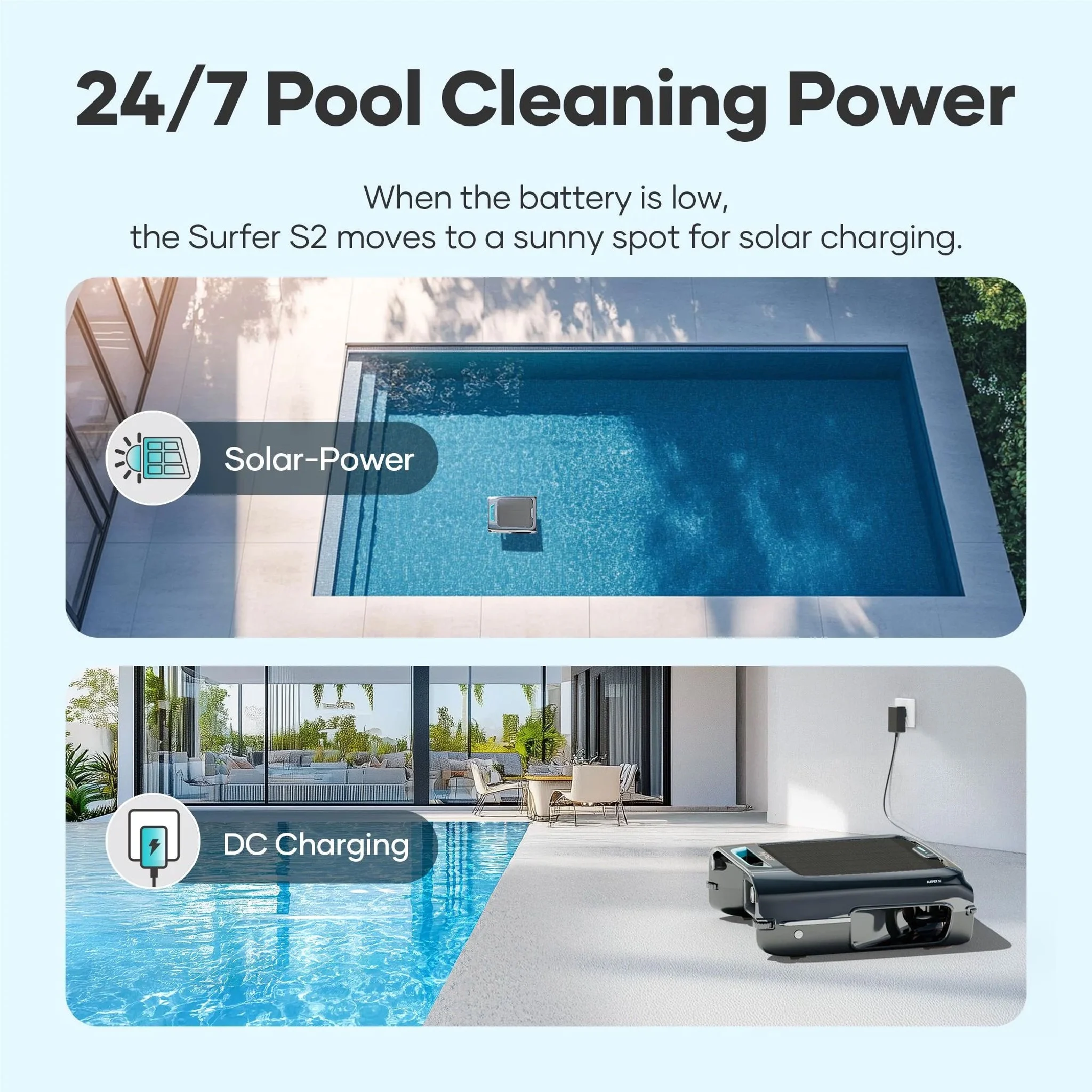 Aiper Surfer S2 Cordless Robotic Pool Surface Skimmer