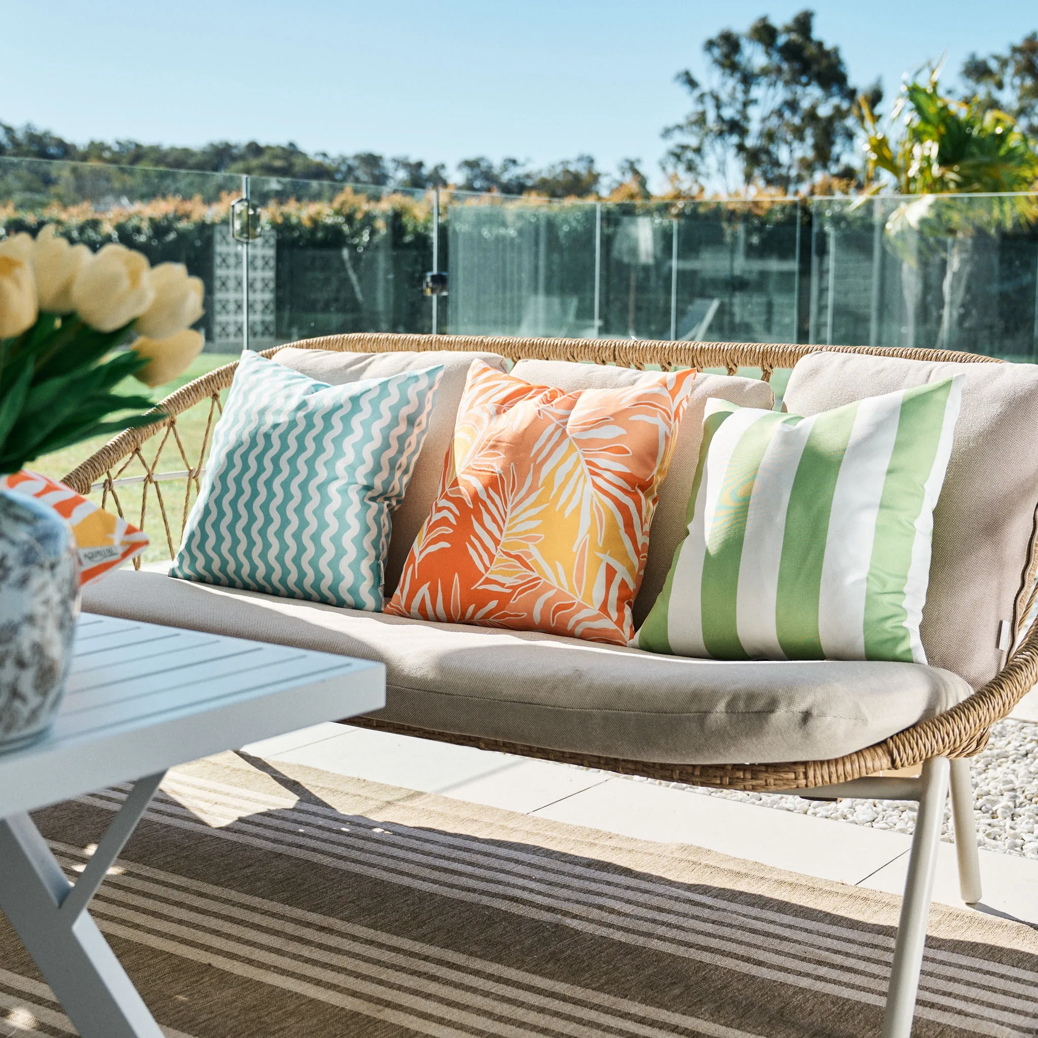 Aqualuxe by Warwick Scatter Cushion Ocean Wave Cool Blue