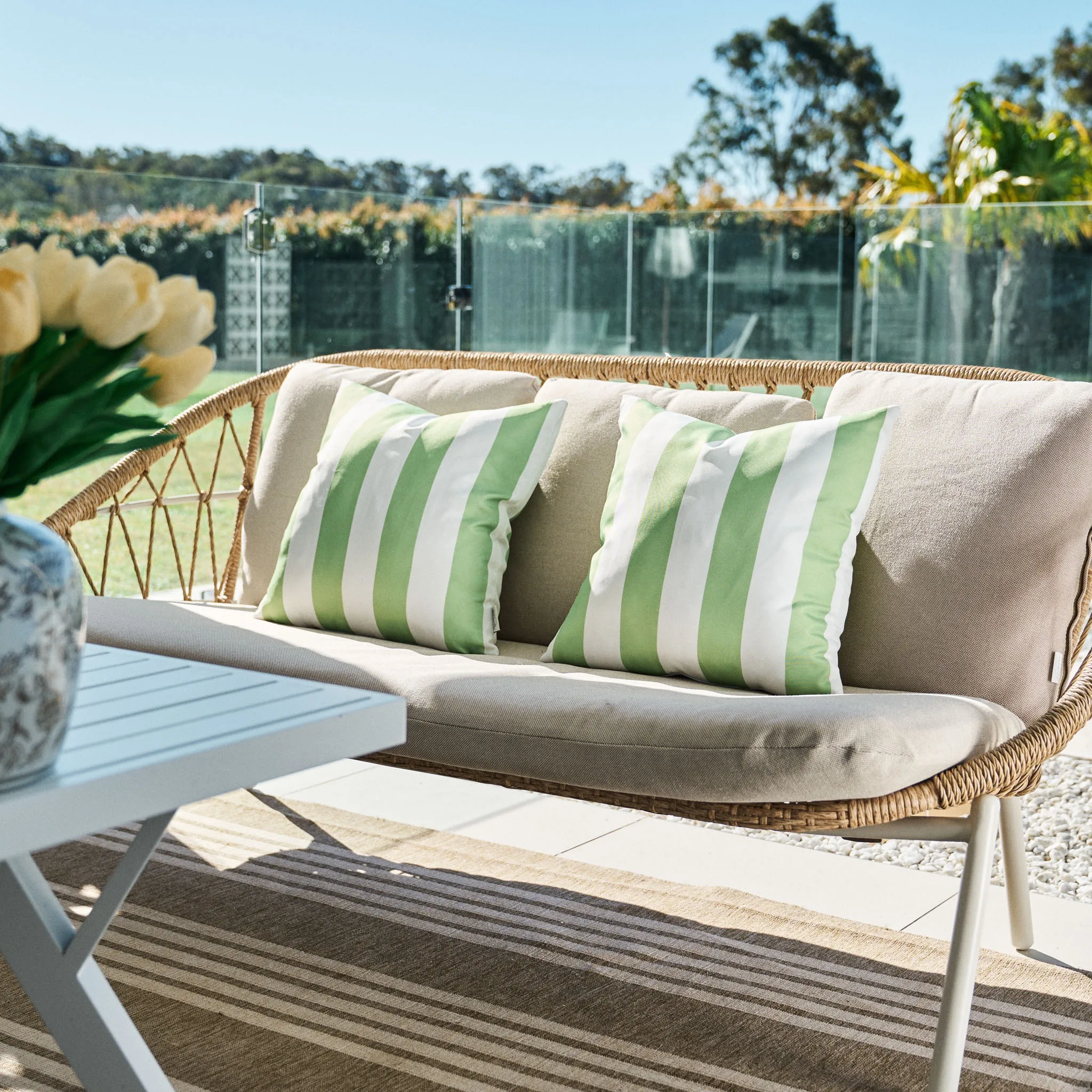 Aqualuxe by Warwick Scatter Cushion Ocean Wave Cool Blue