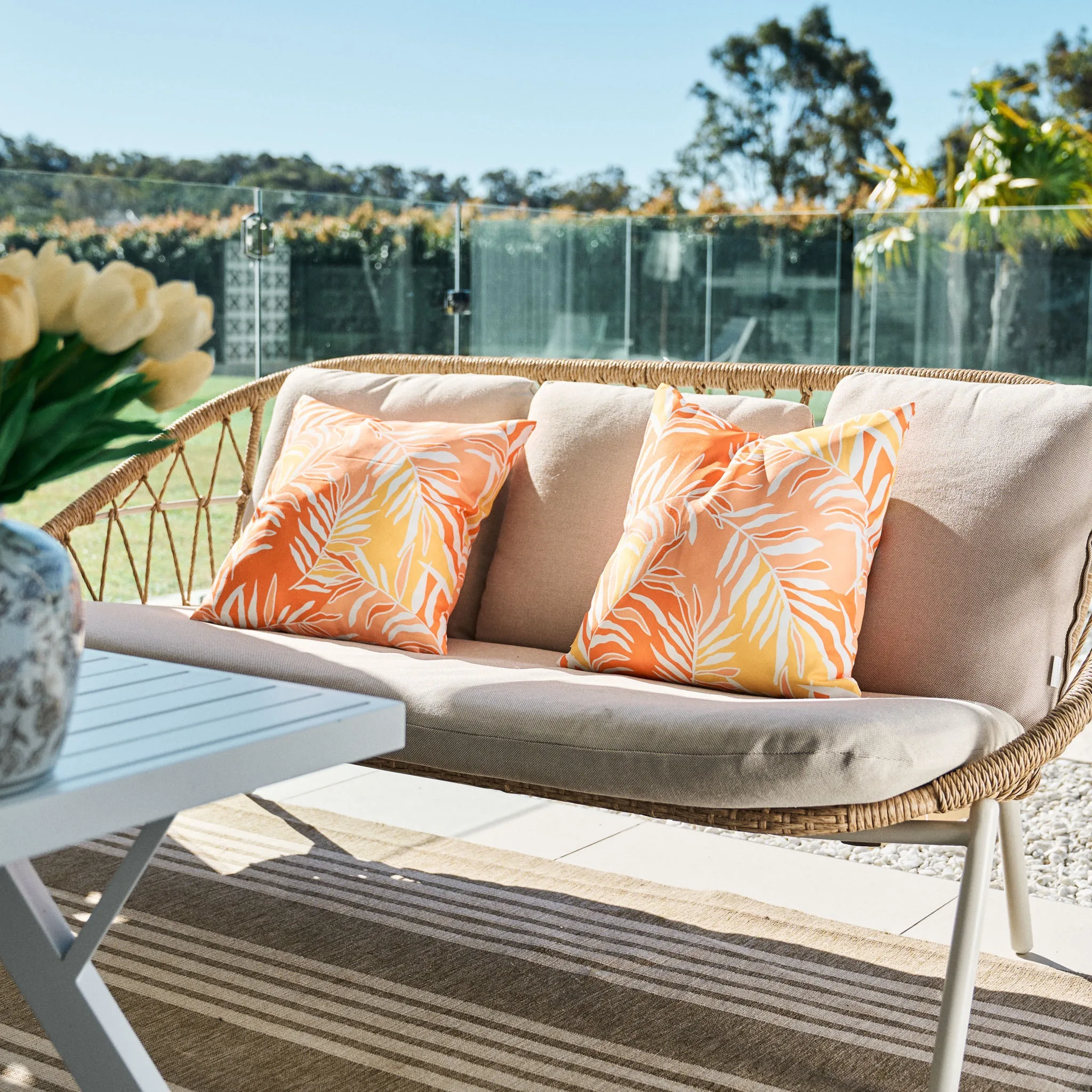 Aqualuxe by Warwick Scatter Cushion Ocean Wave Cool Blue