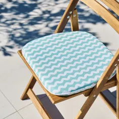 Aqualuxe U Shape Seat Cushion Ocean Wave Cool Blue