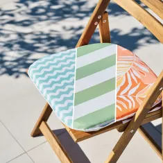 Aqualuxe U Shape Seat Cushion Vacation Stripe Palm