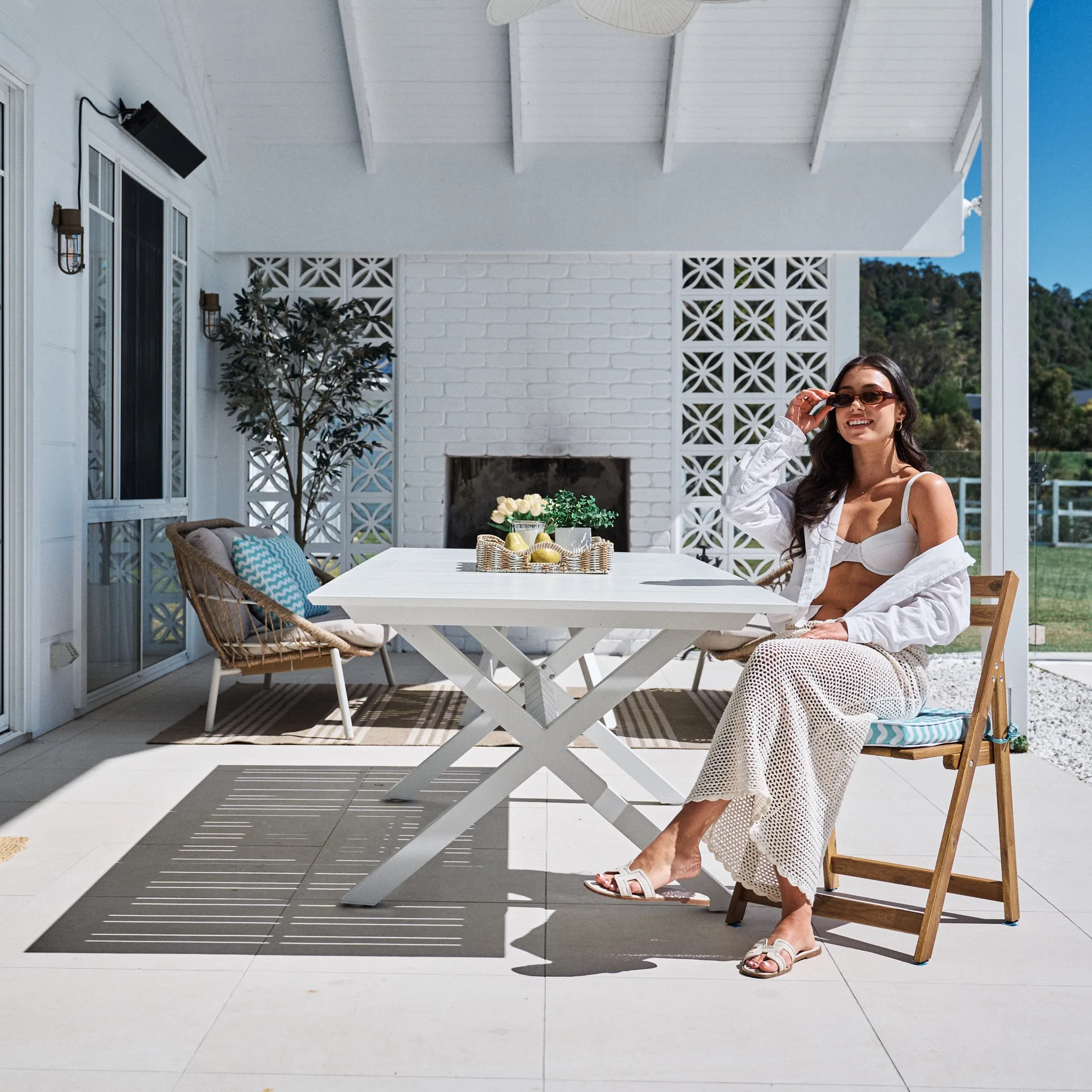 Aqualuxe by Warwick Square Seat Cushion Ocean Wave Cool Blue