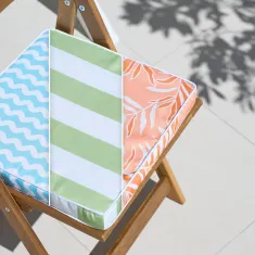 Aqualuxe by Warwick Square Seat Cushion Ocean Wave Cool Blue