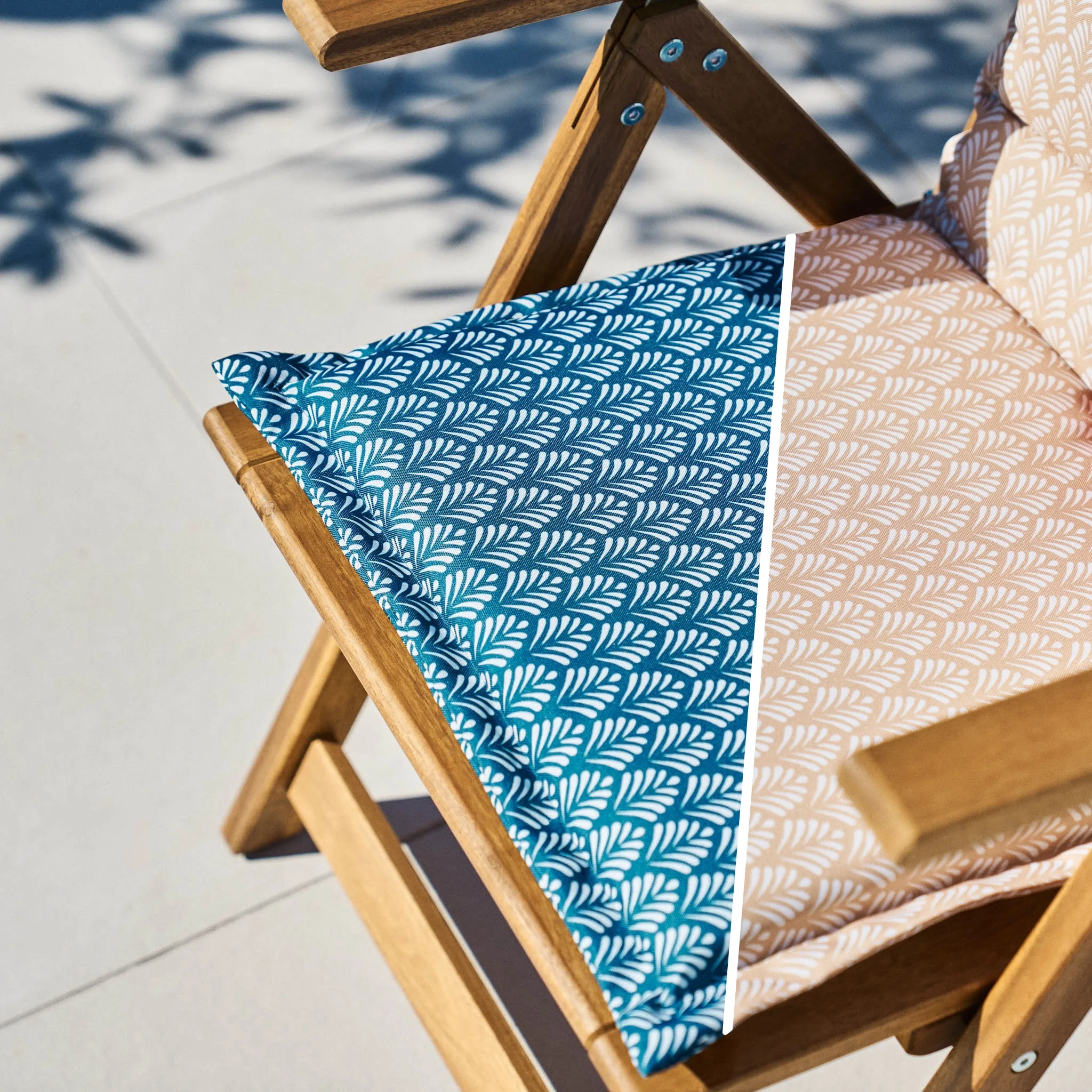 Aqualuxe by Warwick High Back Cushion Geo Ocean Blue