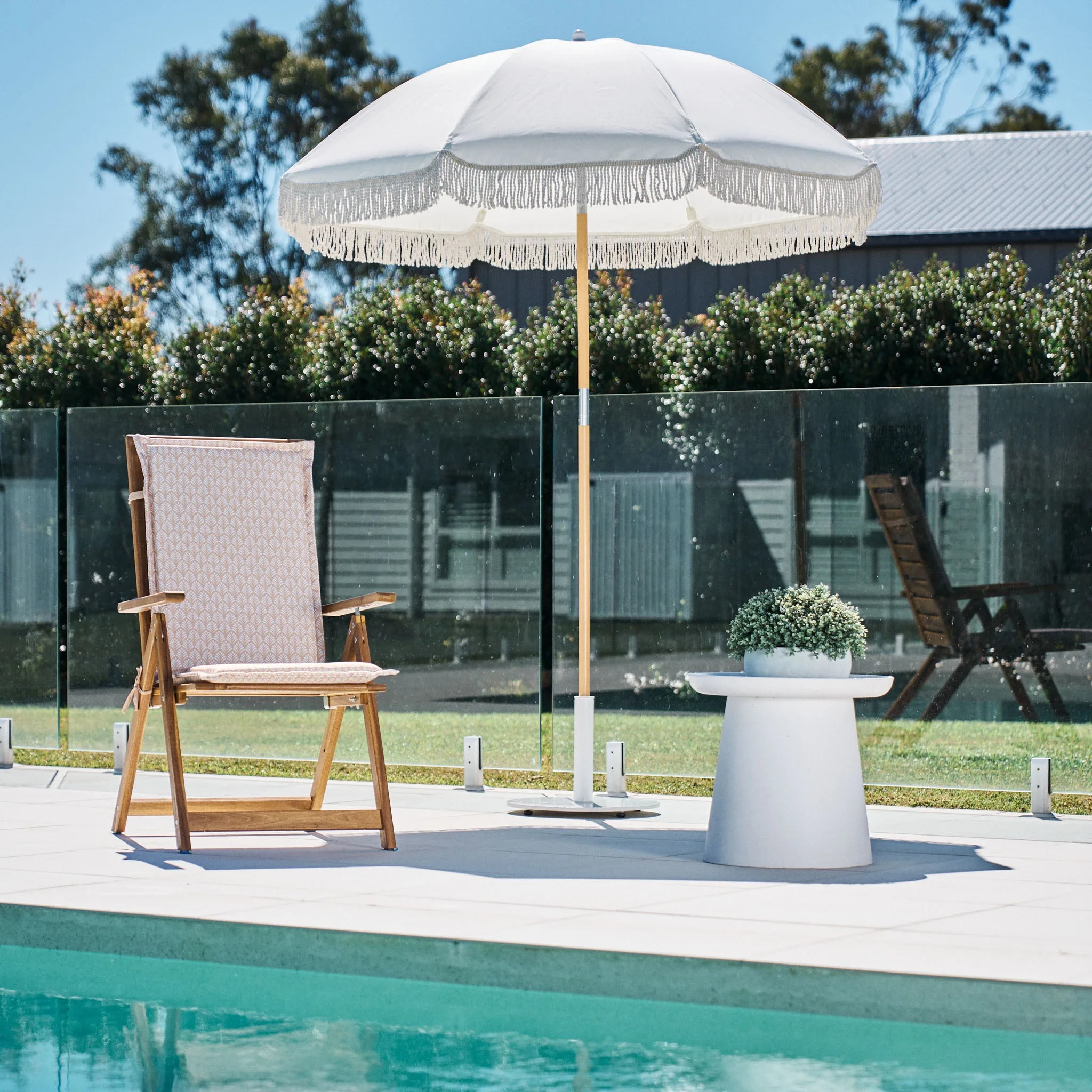 Aqualuxe by Warwick High Back Cushion Geo Ocean Blue