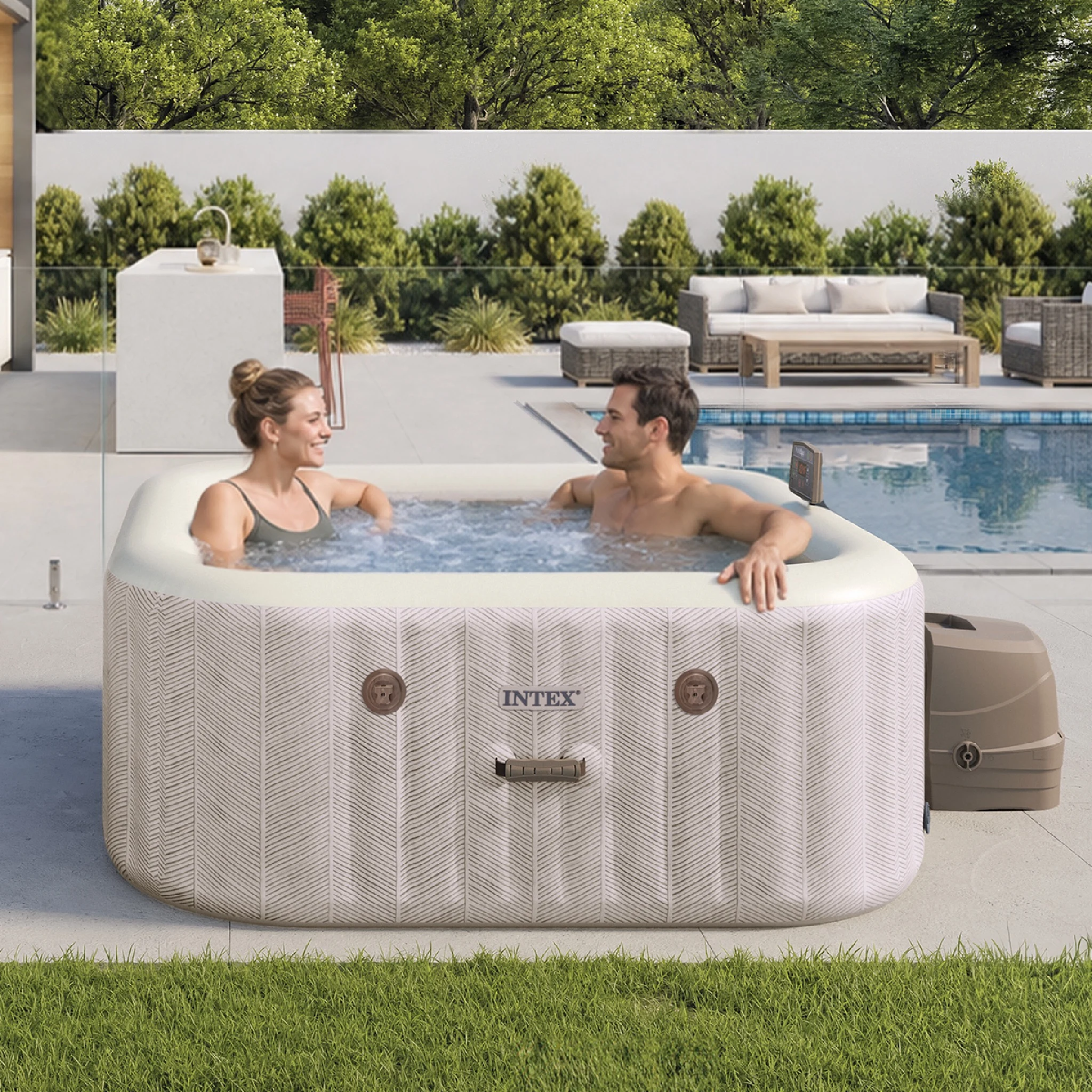 Intex Purespa Chevron Deluxe 4 Person Spa