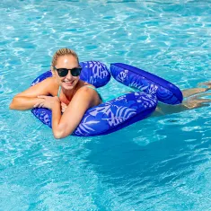 Aqua Leisure Deluxe 3-in-1 Lounge Chair Indigo Palm