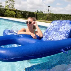 Aqua Leisure Ultimate 2-in-1 Lounge Chair and Caddy Indigo Palm