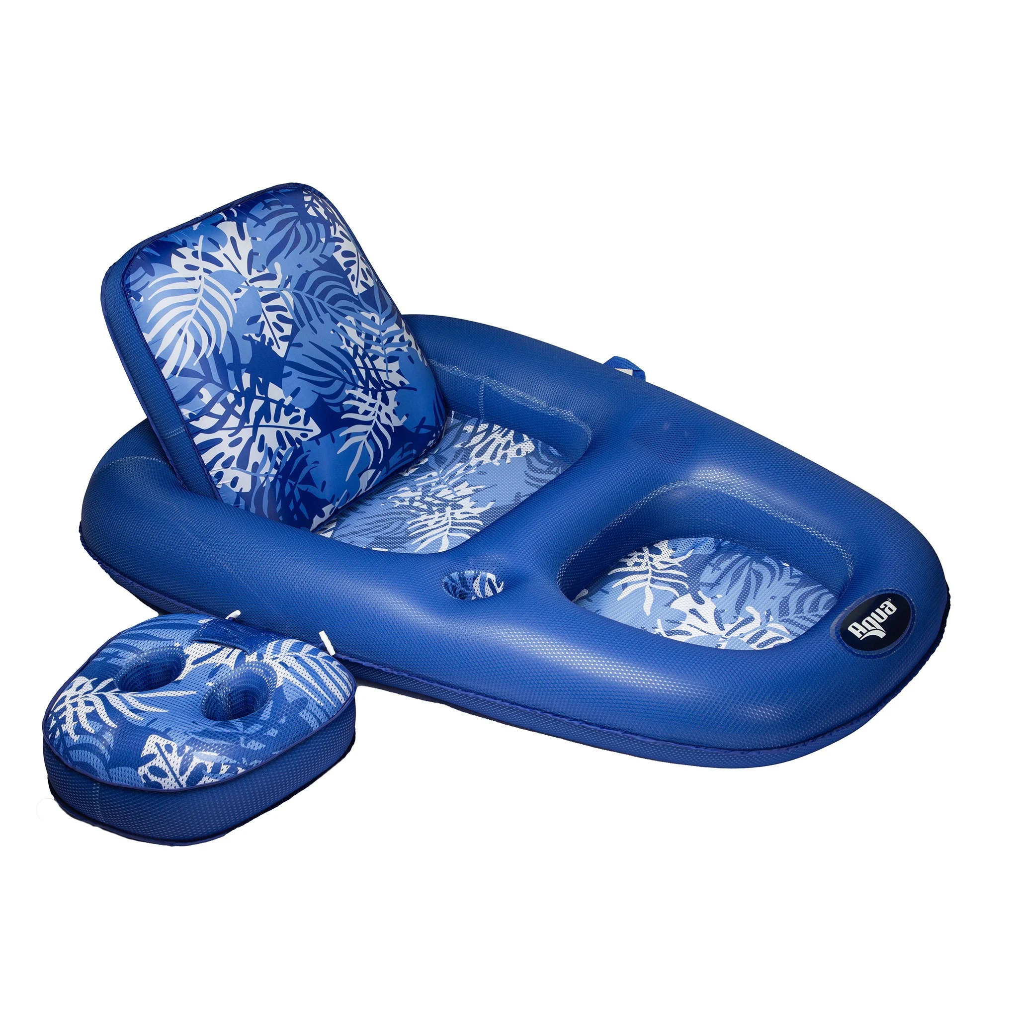Aqua Leisure Ultimate 2-in-1 Lounge Chair and Caddy Indigo Palm