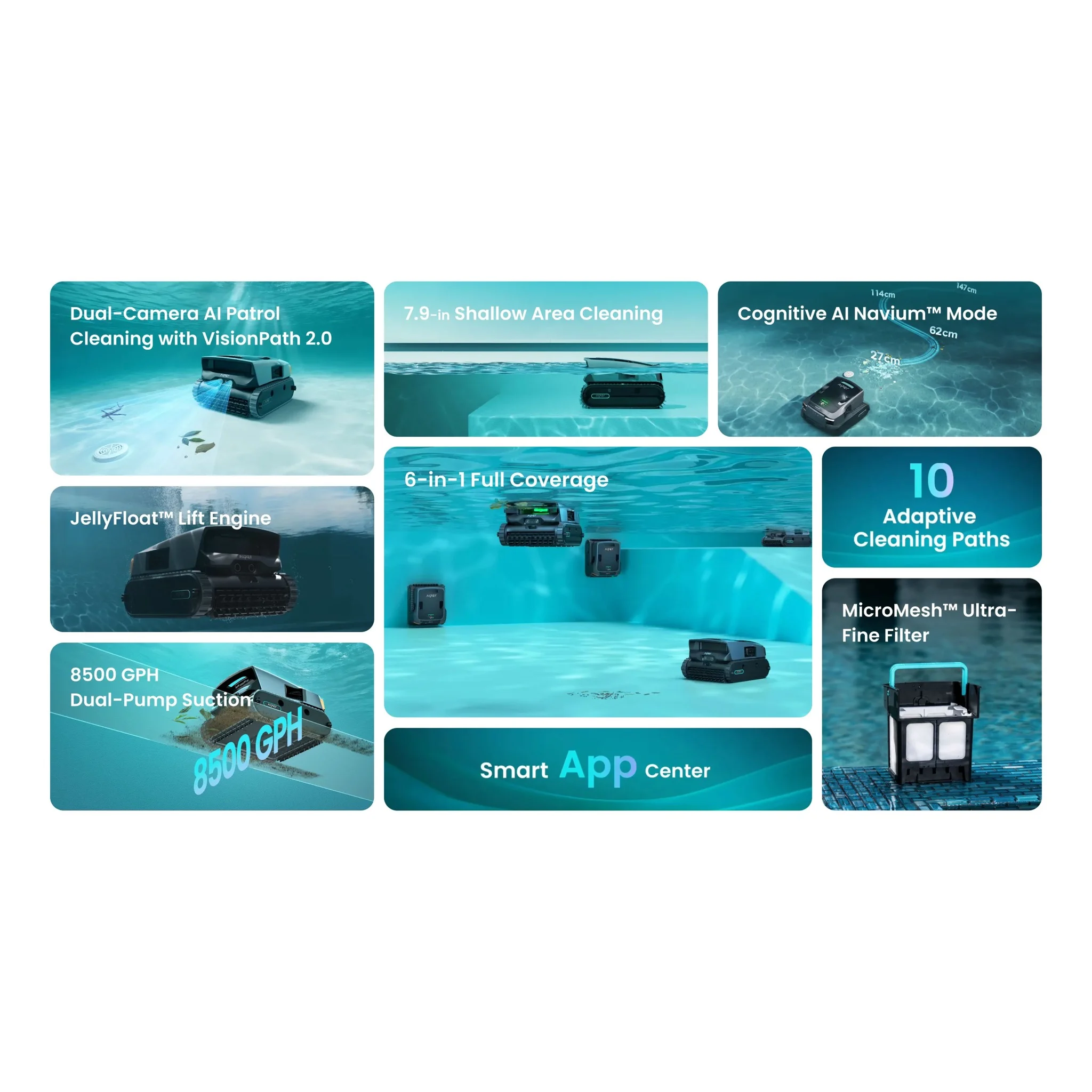 Aiper Scuba V3 Ultra AI Powered All-In-One Cordless Robotic Pool Cleaner