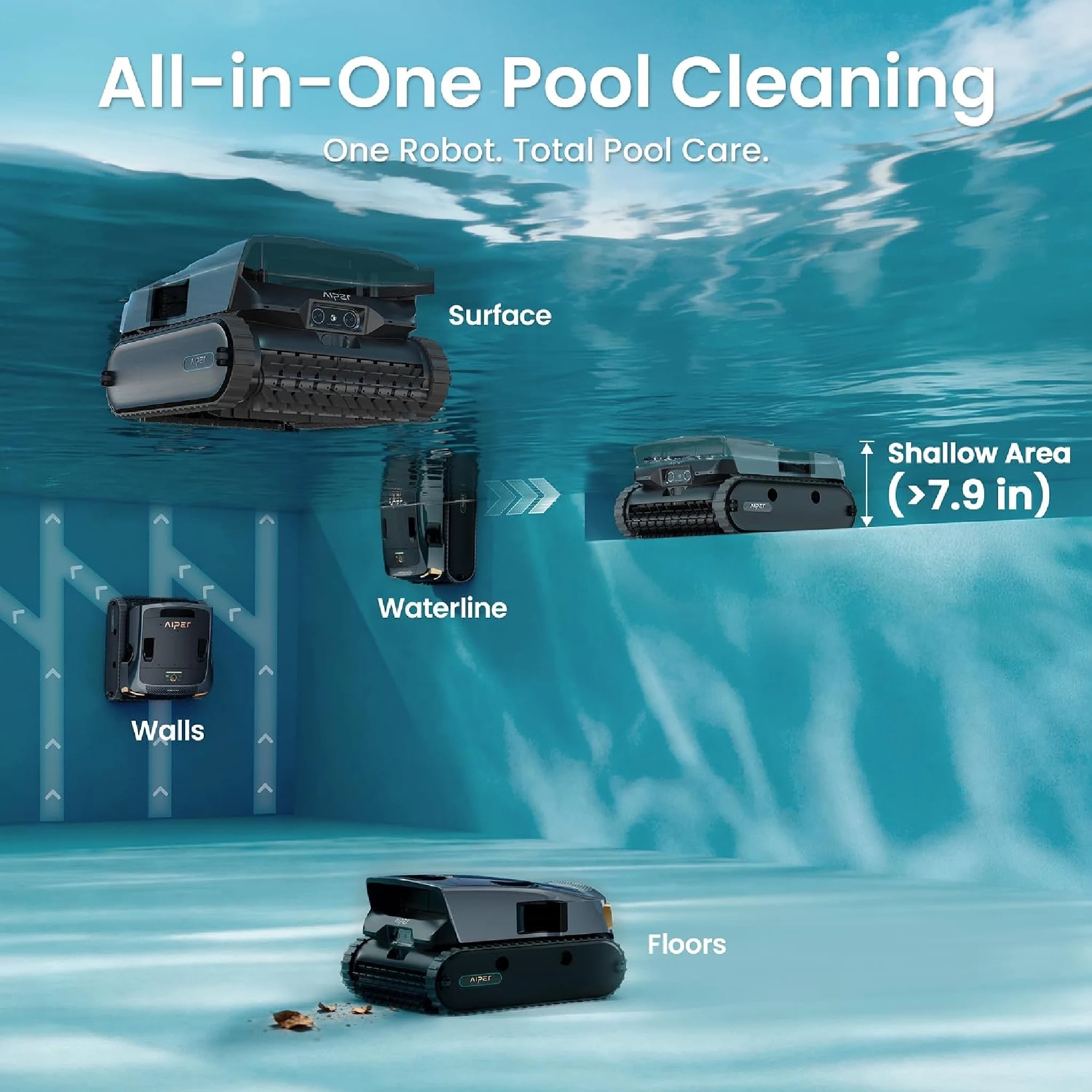 Aiper Scuba V3 Ultra AI Powered All-In-One Cordless Robotic Pool Cleaner