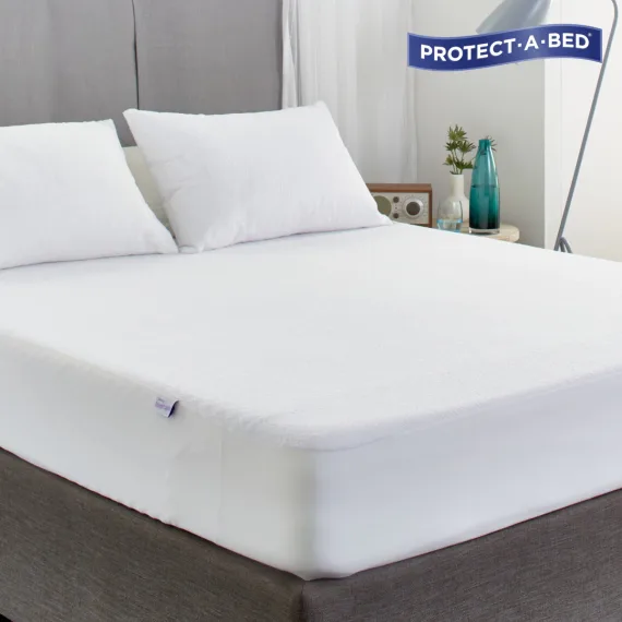 Cotton Terry Fitted Mattress Protector Single