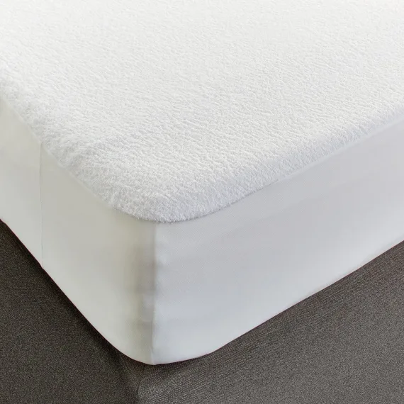 Cotton Terry Fitted Mattress Protector Single