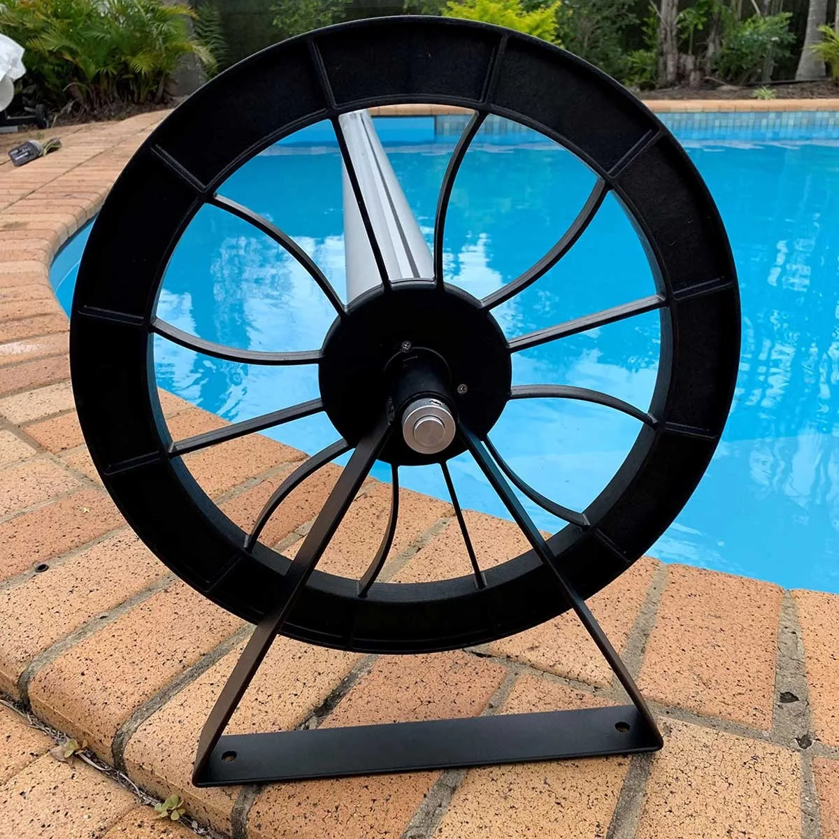 ABGAL Arcadia Pool Cover Roller - HTRB Black Stationary Suits pools 2.1m x 12m