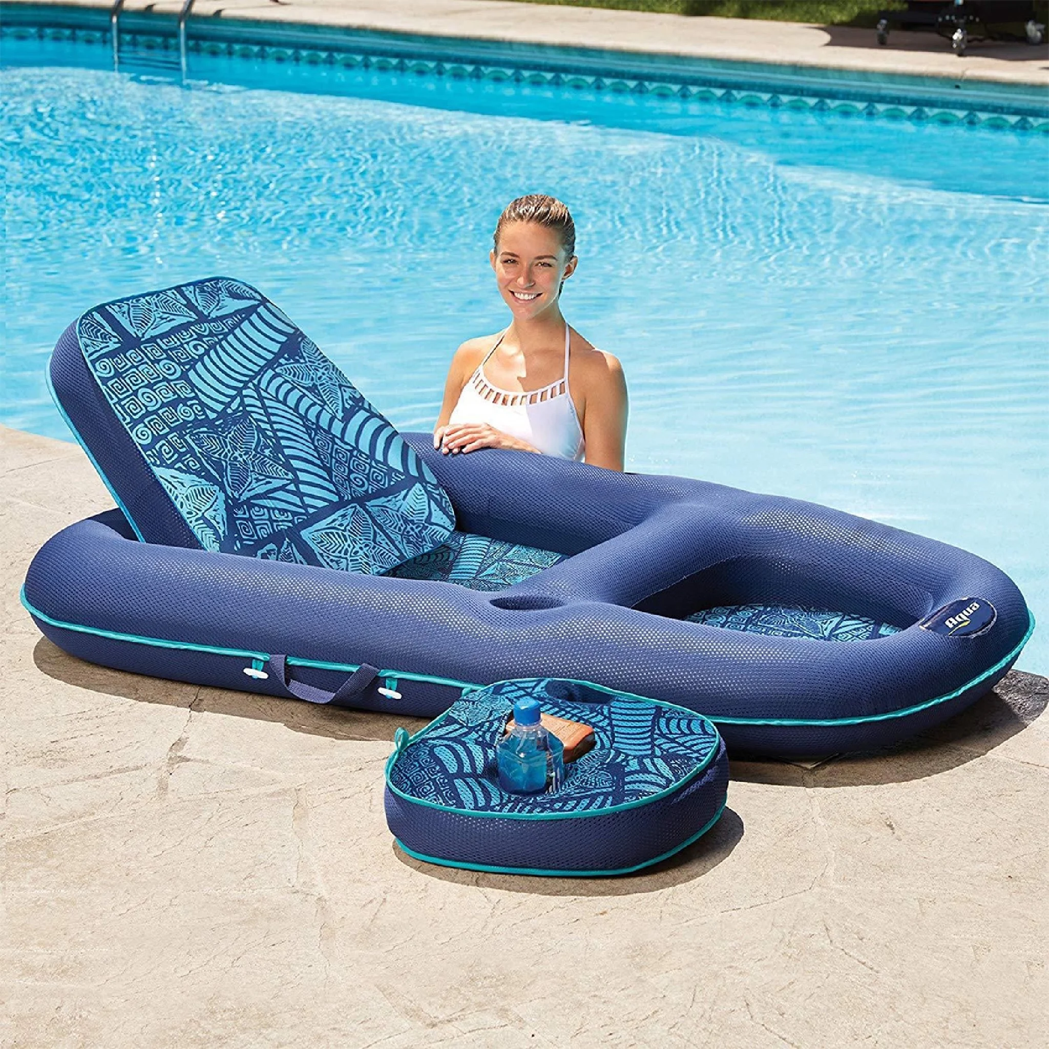 Aqua Campania Fabric 2 in 1 Lounge