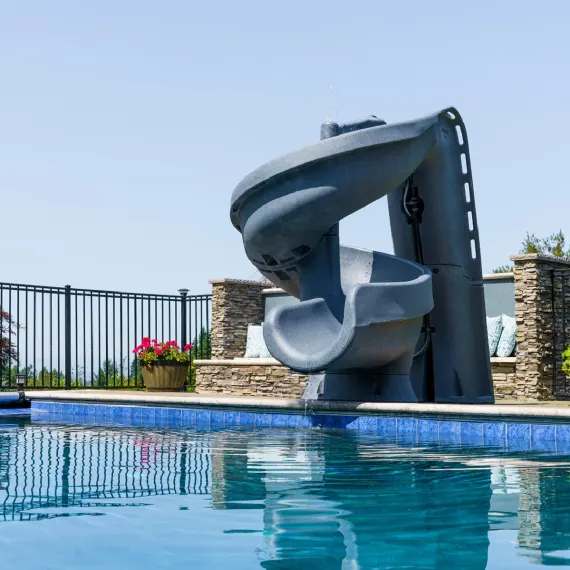 Helix Pool Slide Grey Granite