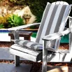 High Back Designer Chair Cushion Grey and White Stripe