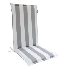 High Back Designer Chair Cushion Grey and White Stripe