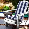 High Back Designer Chair Cushion Navy and White Stripe