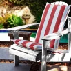 High Back Designer Chair Cushion Red and White Stripe
